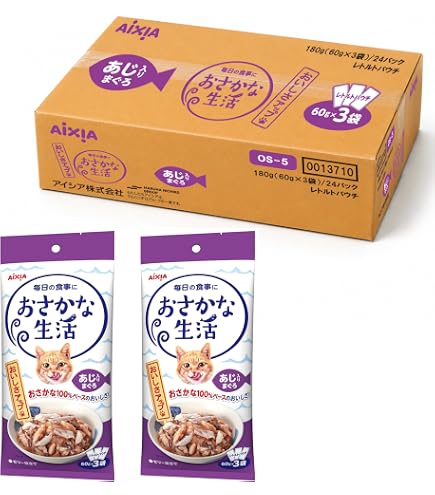 Amazon.co.jp: おさかな生活 シニア猫用 11歳頃から まぐろ 180g(60g×3